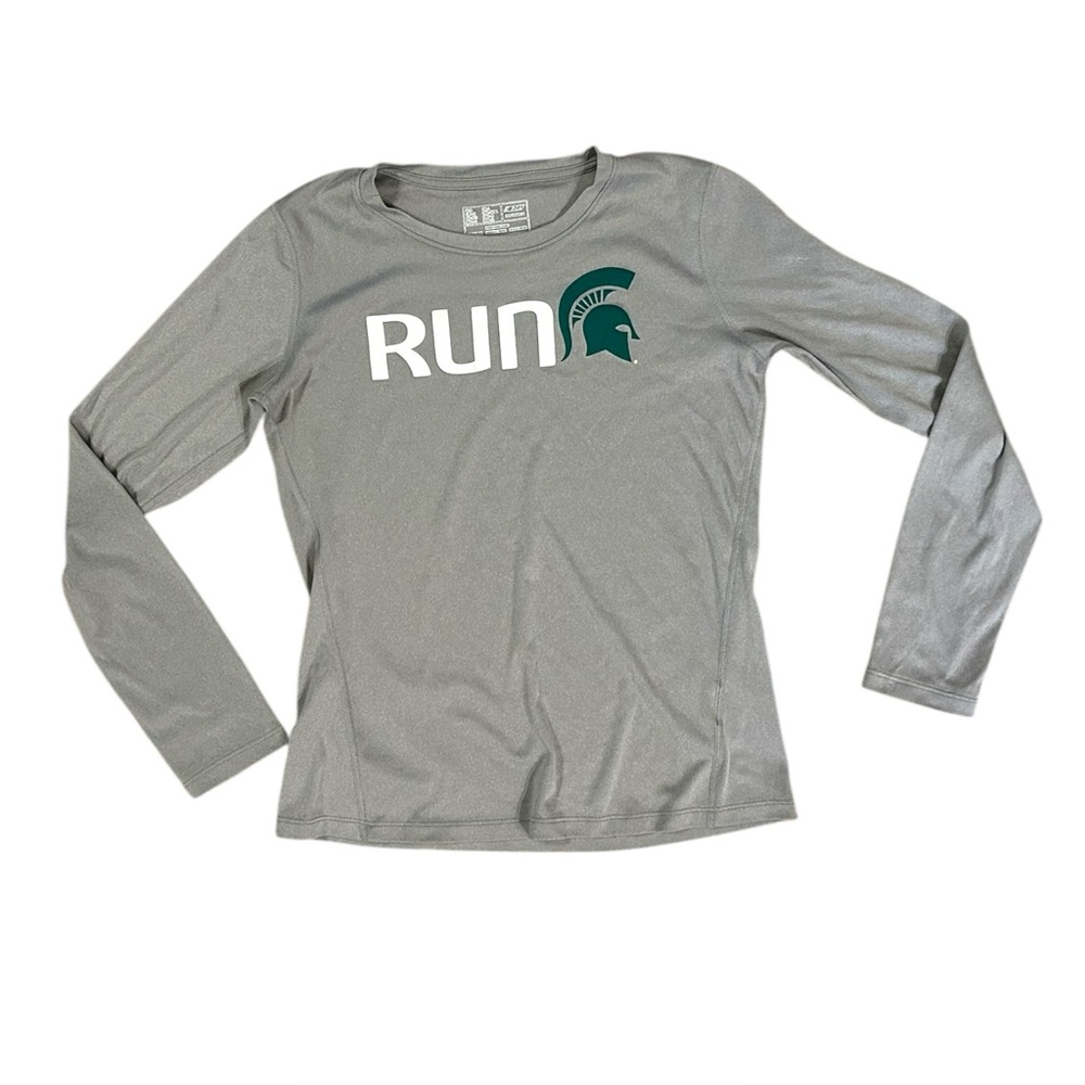 Michigan State University Run Shirt Long Sleeve Women’s Medium Gray New Balance